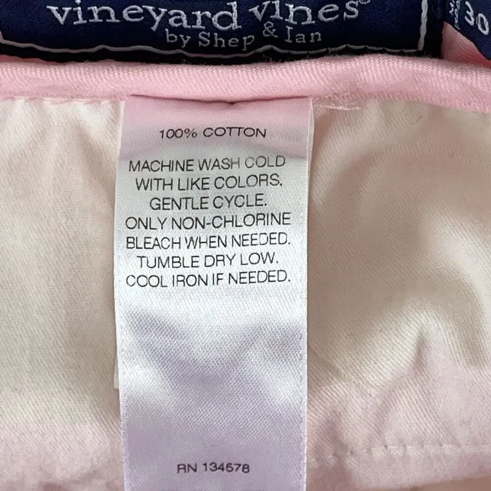 Vineyard Vines Men's Size 30 Club Short 9” Chino Cotton Twill Pink Golf Preppy